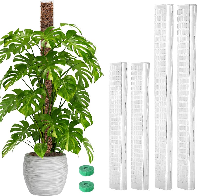 EOX 4 Pack 24" x2 + 36" x2 Plastic Moss Pole for Monstera, Large D Shaped Poles for Climbing Plants Work with Sphagnum Moss, 114 Inch Total - Image 1